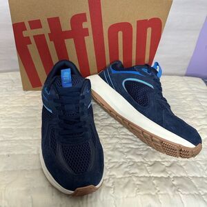 F-Mode Flow Fit Flop Navy Sneakers. Sz 8